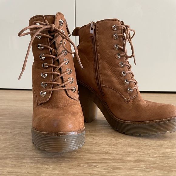 Chestnut Lace Up Platform Aldo Booties - Picture 4 of 4